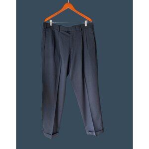 Dockers Mens Pinstriped Wool Blend Dress Pants W38 L32 Black